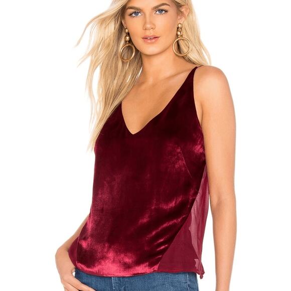 J Brand Lucy Velvet Burgundy Cami Tank Top Venetian XS Romantic Vampire Sultry - Picture 1 of 5